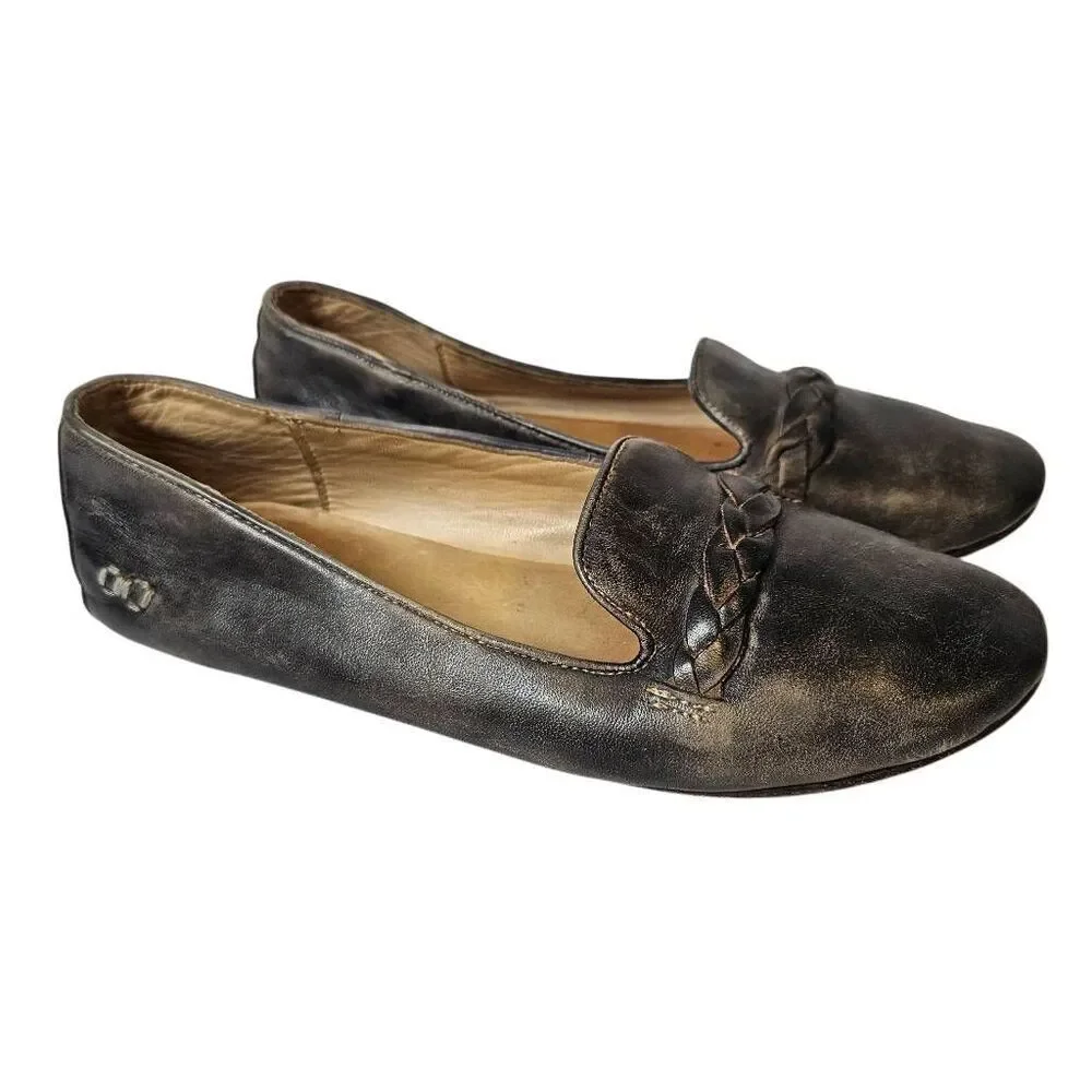 Bed Stu Cobbler leather brown flats. Size 8.5.